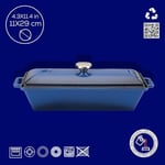 Lava Döküm Ekmek Kabı/Terrine, 11x29 cm, Mavi