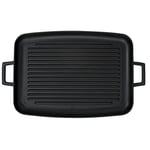 Lava Döküm Grill Tepsi, Izgara yüzeyli, Metal Kulplu, 31x42cm