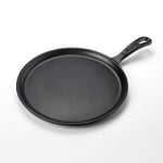 Lava Döküm Krep / Pizza / Pancake Tavası, Yuvarlak, Metal Saplı, 26cm, Siyah - Bedenler: Ahşap Altlıklı, Standart, 26 cm, 20 cm