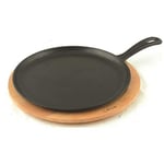 Lava Döküm Krep / Pizza / Pancake Tavası, Yuvarlak, Metal Saplı, 26cm, Siyah - Bedenler: Ahşap Altlıklı, Standart, 26 cm, 20 cm