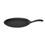 Lava Döküm Krep / Pizza / Pancake Tavası, Yuvarlak, Metal Saplı, 26cm, Siyah - Bedenler: Ahşap Altlıklı, Standart, 26 cm, 20 cm