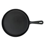 Lava Döküm Krep / Pizza / Pancake Tavası, Yuvarlak, Metal Saplı, 26cm, Siyah - Bedenler: Ahşap Altlıklı, Standart, 26 cm, 20 cm