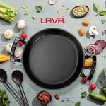 Lava Döküm Yuvarlak Sahan Döküm Demir Yekpare Çift Kulplu Çap(Ø)20cm. Siyah