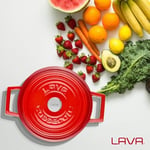 Lava Döküm Yuvarlak Tencere, Trendy, 16cm, Kırmızı