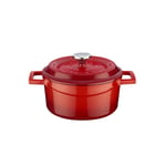 Lava Döküm Yuvarlak Tencere, Trendy, 16cm, Kırmızı