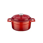 Lava Döküm Yuvarlak Tencere, Trendy, 16cm, Kırmızı