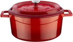 Lava Döküm Yuvarlak Tencere, Trendy, 24 cm, 4.49 L Hacim, Kırmızı