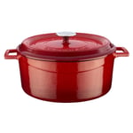 Lava Döküm Yuvarlak Tencere, Trendy, 28 cm, 6.71 L Hacim, Kırmızı