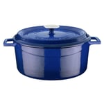 Lava Döküm Yuvarlak Tencere, Trendy, 28 cm, 6.71 L Hacim, Mavi