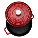 Lava Döküm Yuvarlak Tencere, Trendy, 28 cm, 6.71 L Hacim, Kırmızı