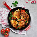 Lava Metal Döküm Kızartma Tavası, 28 Cm, Kırmızı/Siyah