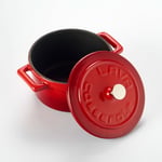 Lava Metal Döküm Mini Tencere, 10 cm, 0.35 L Hacim, Kırmızı