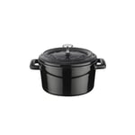 Lava Metal Döküm Mini Tencere, 10 cm, 0.35 L Hacim, Siyah