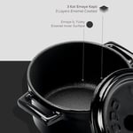 Lava Metal Döküm Mini Tencere, 10 cm, 0.35 L Hacim, Siyah