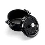 Lava Metal Döküm Mini Tencere, 10 cm, 0.35 L Hacim, Siyah