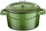 Lava Metal Döküm Mini Tencere, 10 cm, 0.35 L Hacim, Yeşil