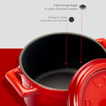 Lava Metal Döküm Mini Tencere, 10 cm, 0.35 L Hacim, Kırmızı