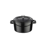 Lava Metal Döküm Mini Tencere, 10 cm, 0.35 L Hacim, Siyah