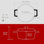 Lava Metal Döküm Mini Tencere, 10 cm, 0.35 L Hacim, Kırmızı