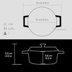 Lava Metal Döküm Mini Tencere, 10 cm, 0.35 L Hacim, Siyah