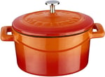 Lava Metal Döküm Mini Tencere, Trendy, 10 cm, 0.35 L Hacim, Turuncu