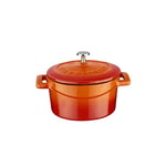 Lava Metal Döküm Mini Tencere, Trendy, 10 cm, 0.35 L Hacim, Turuncu