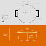 Lava Metal Döküm Mini Tencere, Trendy, 10 cm, 0.35 L Hacim, Turuncu