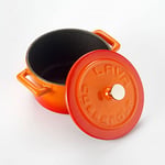Lava Metal Döküm Mini Tencere, Trendy, 10 cm, 0.35 L Hacim, Turuncu
