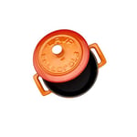 Lava Metal Döküm Mini Tencere, Trendy, 10 cm, 0.35 L Hacim, Turuncu