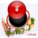 Lava Metal Heritage Serisi - Döküm Tencere, Yuvarlak, 20 cm, Kırmızı