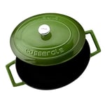 Lava Metal Oval Döküm Tencere, 25 cm, Yeşil