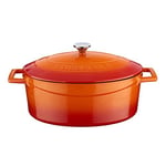 Lava Metal Oval Döküm Tencere, 27 cm, 3.91 L Hacim, Turunucu