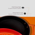 Lava Metal Oval Döküm Tencere, 27 cm, 3.91 L Hacim, Turunucu