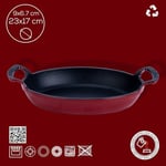 Lava Metal Oval Kuplu Döküm Tava 23x17, Kırmızı - Seçenekler: 23x17, 27x20
