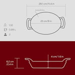 Lava Metal Oval Kuplu Döküm Tava 23x17, Kırmızı - Seçenekler: 23x17, 27x20