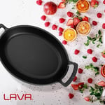 Lava Metal Oval Kuplu Döküm Tava 23x17, Kırmızı - Seçenekler: 23x17, 27x20