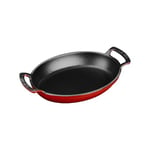 Lava Metal Oval Kuplu Döküm Tava 23x17, Kırmızı - Seçenekler: 23x17, 27x20