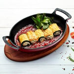 Lava Metal Oval Kuplu Döküm Tava 27x20, Kırmızı - Seçenekler: 23x17, 27x20