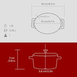 Lava Metal Oval Mini Tencere, Kırmızı