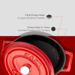 Lava Metal Oval Mini Tencere, Kırmızı