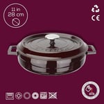 Lava Metal Premium Serisi - Döküm Çok Amaçlı Tencere, Yuvarlak, 28 cm, Majolik Mor