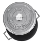 Lava Metal Premium Serisi - Döküm Yuvarlak Tencere, 28 cm, Majolik Gri