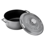 Lava Metal Premium Serisi - Döküm Yuvarlak Tencere, 28 cm, Majolik Gri