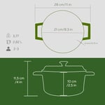 Lava Premium Serisi - Döküm Yuvarlak Tencere, 20 cm, Majolik Yeşil