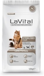 Lavital Kuzulu Kısırlaştırılmış Kedi Maması 1.5kg - Seçenekler: 1.5 kg, 1.5 kg (2 paketi), 1.5 kg (3 paketi), 12 kg...