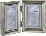 Lawrence Frames Kalay resim çerçevesi, menteşeli, 2 x 3 cm, antik görünüm, inci kenarlı - Seçenekler: 2.5x3.5 Double, 3.5x5, 4x5, 4x6, 4x6 Triple, 5x5...