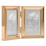 Lawrence Frames Klasik Boncuk Resim Çerçevesi, 2,5x3,5 Çift, Altın, 2 Adet