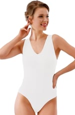 Layza Form 17600 Kadın İz Yapmaz Kalın Askılı Mikro Elyaf Boy Body Korse