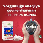 Lazika Canfeza Beije Çayı – Enerji Veren & Mutluluk Destekleyici Bitki Çayı, Kafeinsiz, 18’li Piramit Poşet