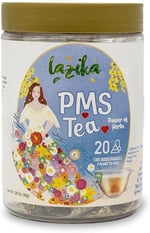 Lazika PMS Çayı - Hormon Dengeleyici Bitki Çayı, Sağlıklı Regl Döngüsü ve PMS Desteği, Kafeinsiz, 20 İpeksi Biyobozunur Piramit Poşet Çay, Papatya, Rezene